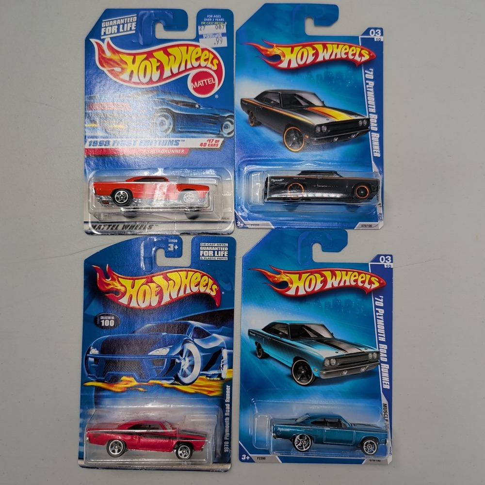 Hot Wheels 70 Plymouth Road Runner Lot of 4 1998 First Editions Muscle Mania